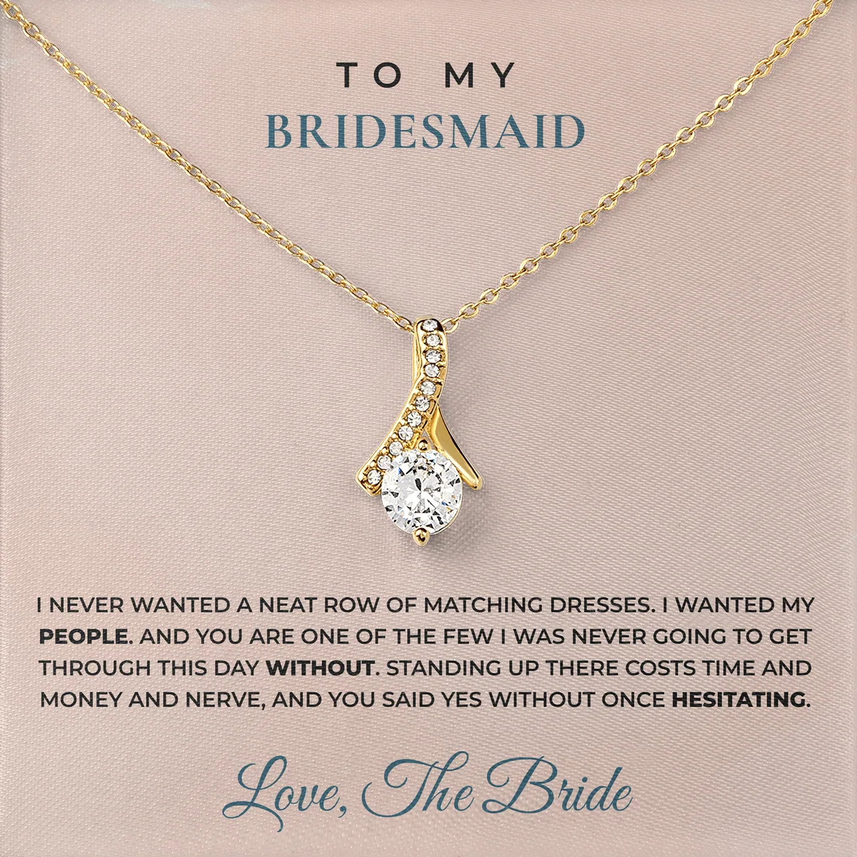 I Wanted My People Ashby Bow Necklace for bridesmaid