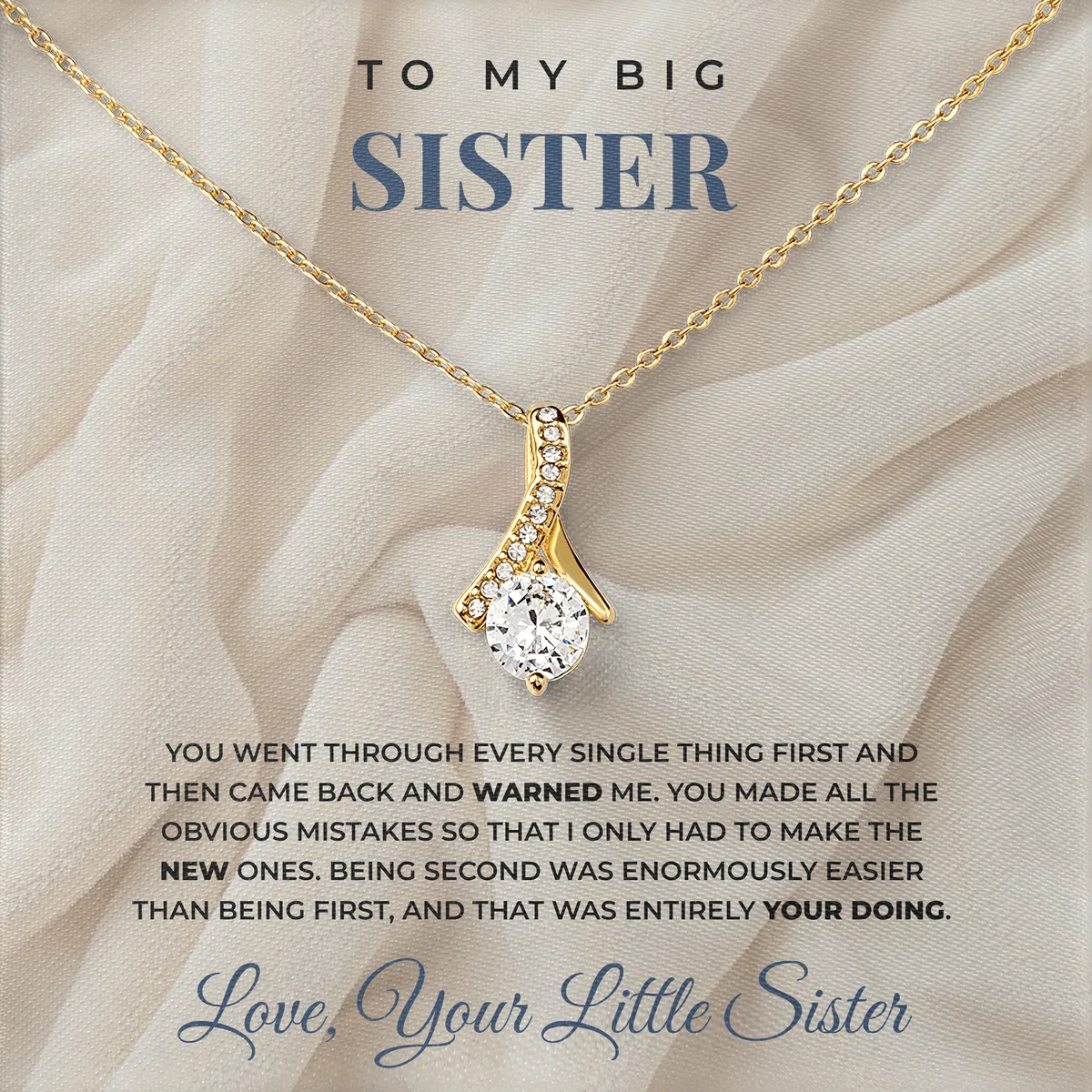 Only The New Mistakes Ashby Bow Necklace for big sister