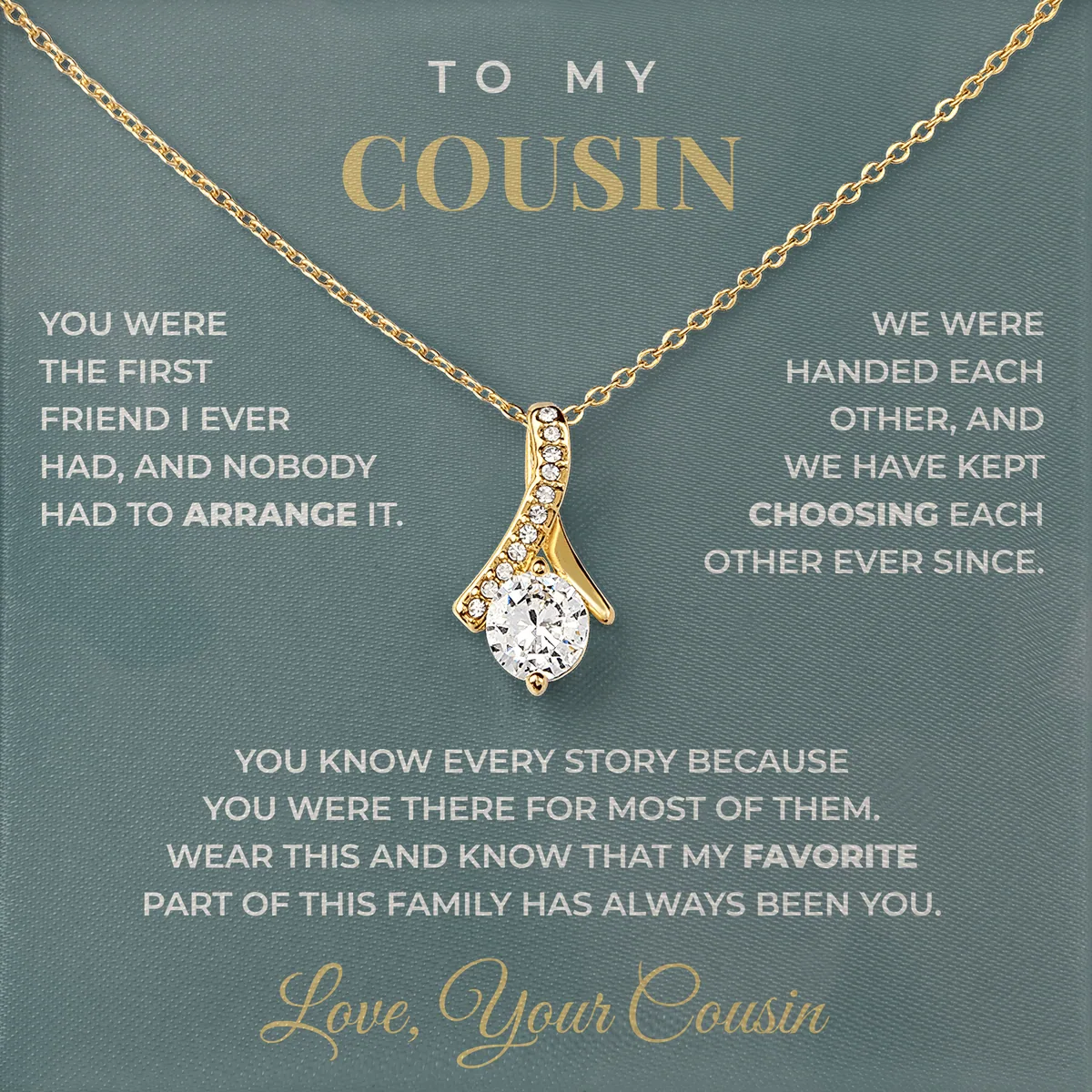 The First Friend I Had Ashby Bow Necklace for cousin