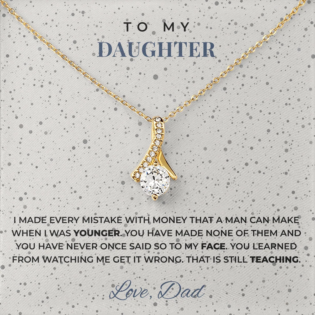 Watching Me Get It Wrong Ashby Bow Necklace for daughter