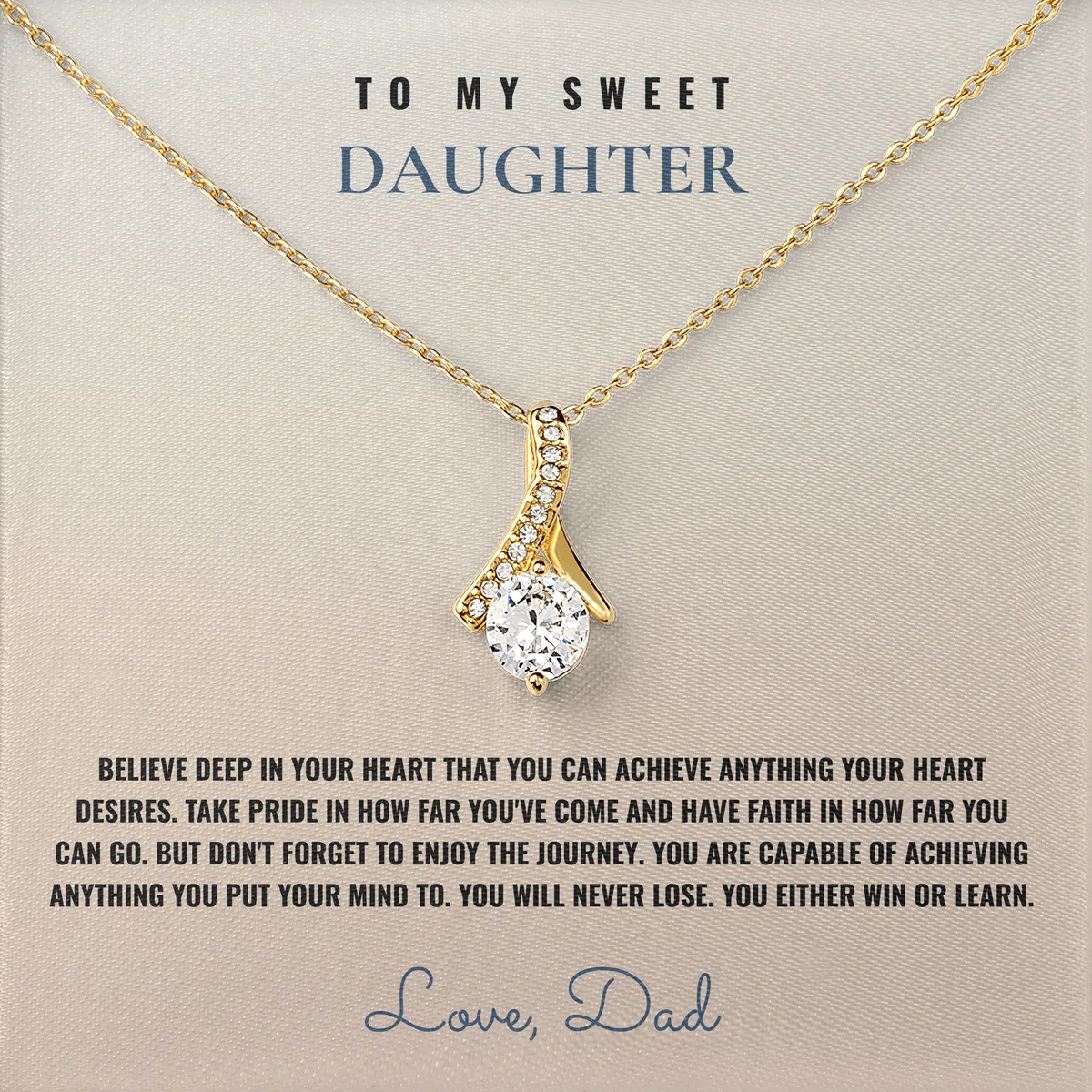 Win Or Learn Ashby Bow Necklace for daughter