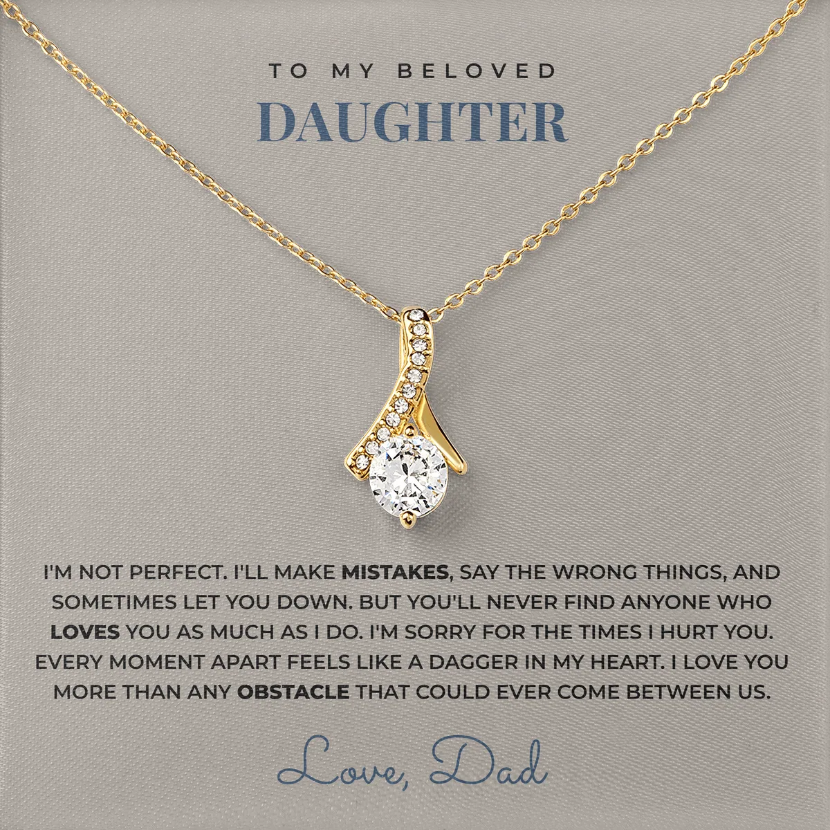 I Am Not Perfect Ashby Bow Necklace for daughter
