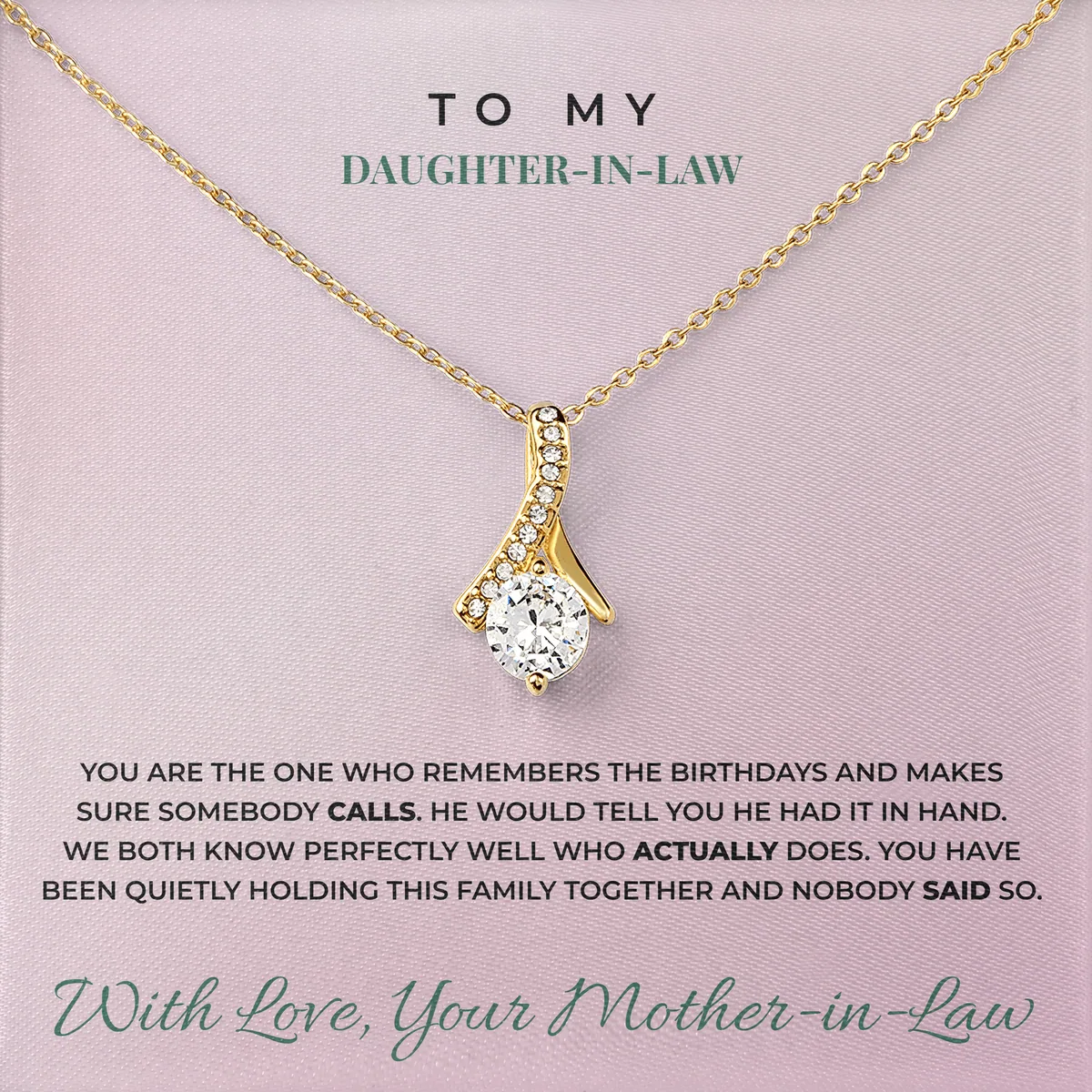 Who Actually Calls Ashby Bow Necklace for daughter-in-law