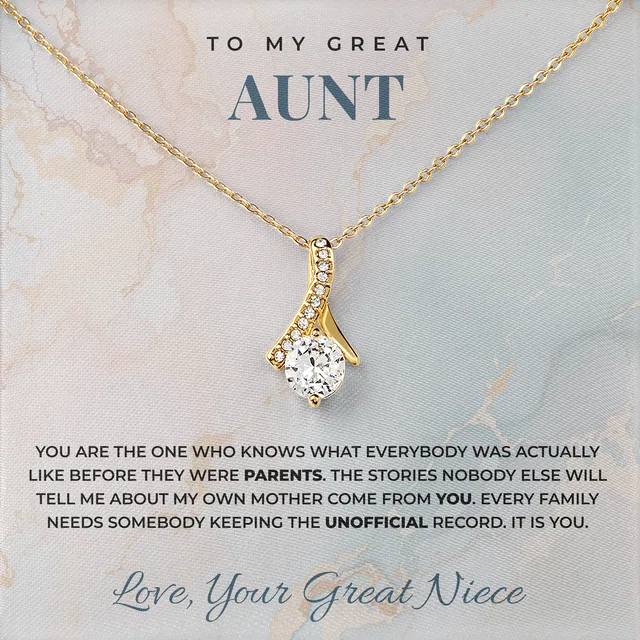 The Unofficial Record Ashby Bow Necklace for great aunt