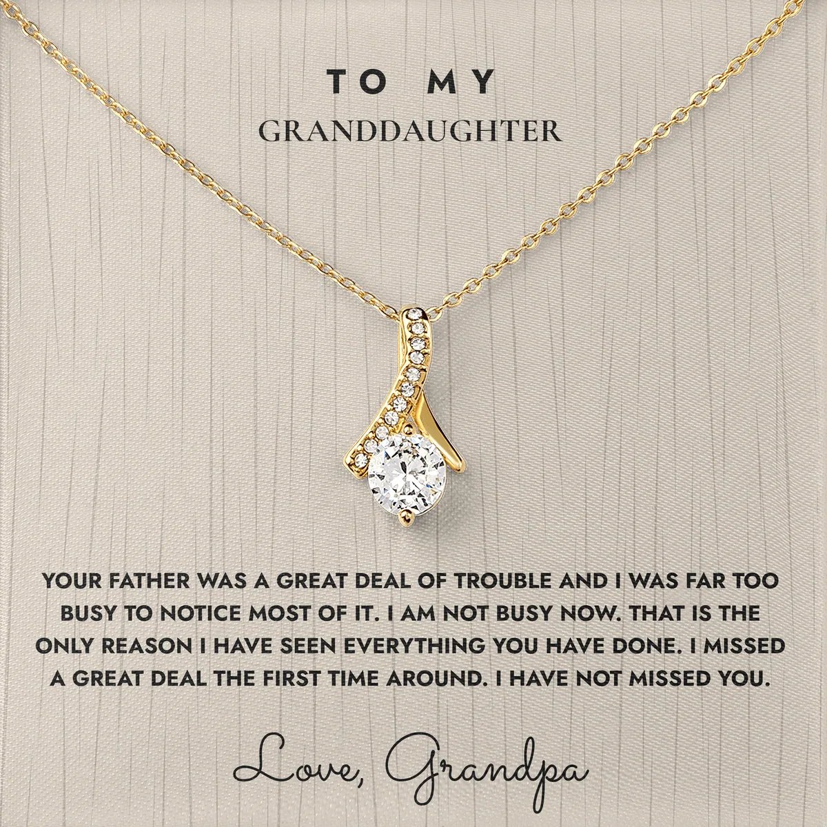 I Have Not Missed You Ashby Bow Necklace for granddaughter