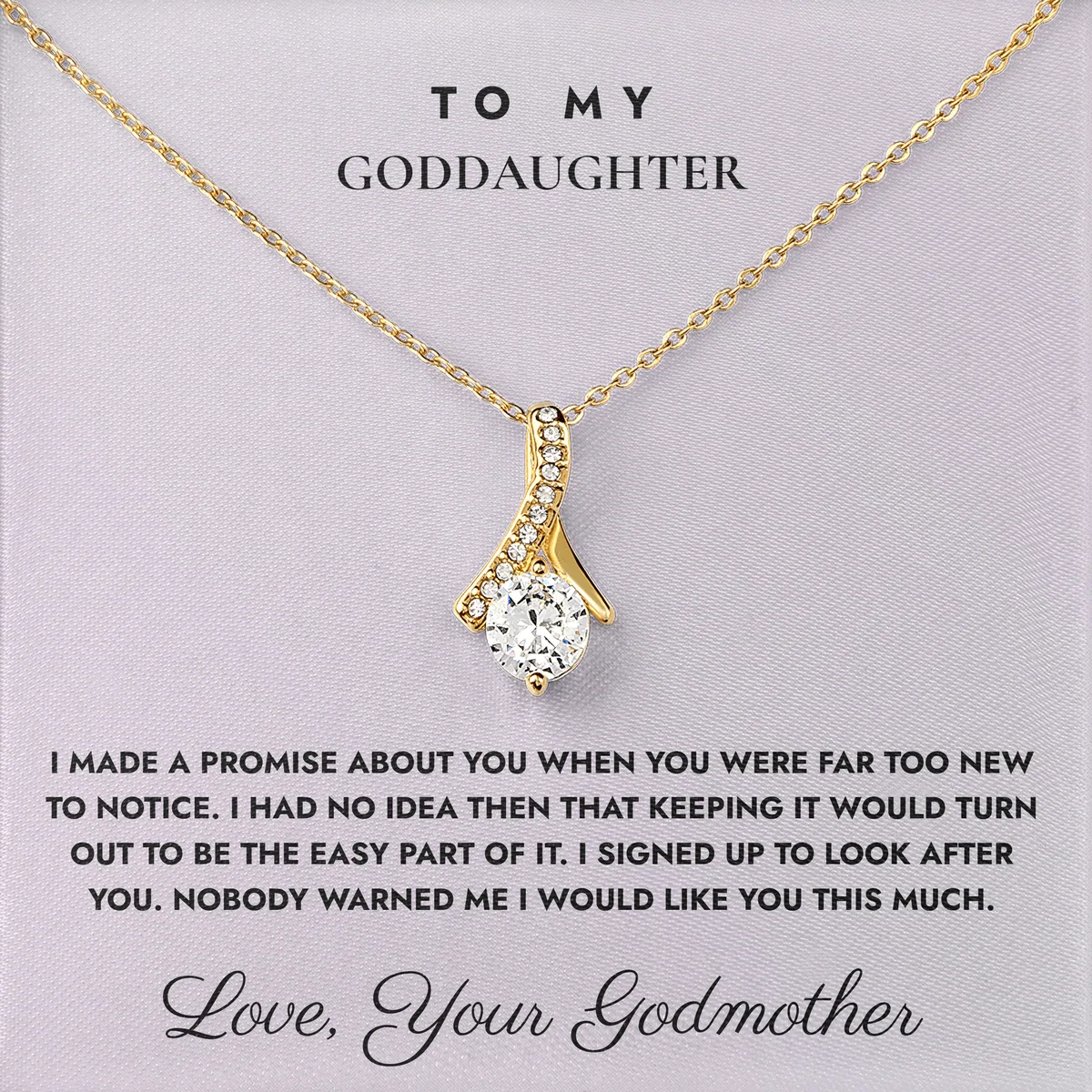Three Weeks Old Ashby Bow Necklace for goddaughter
