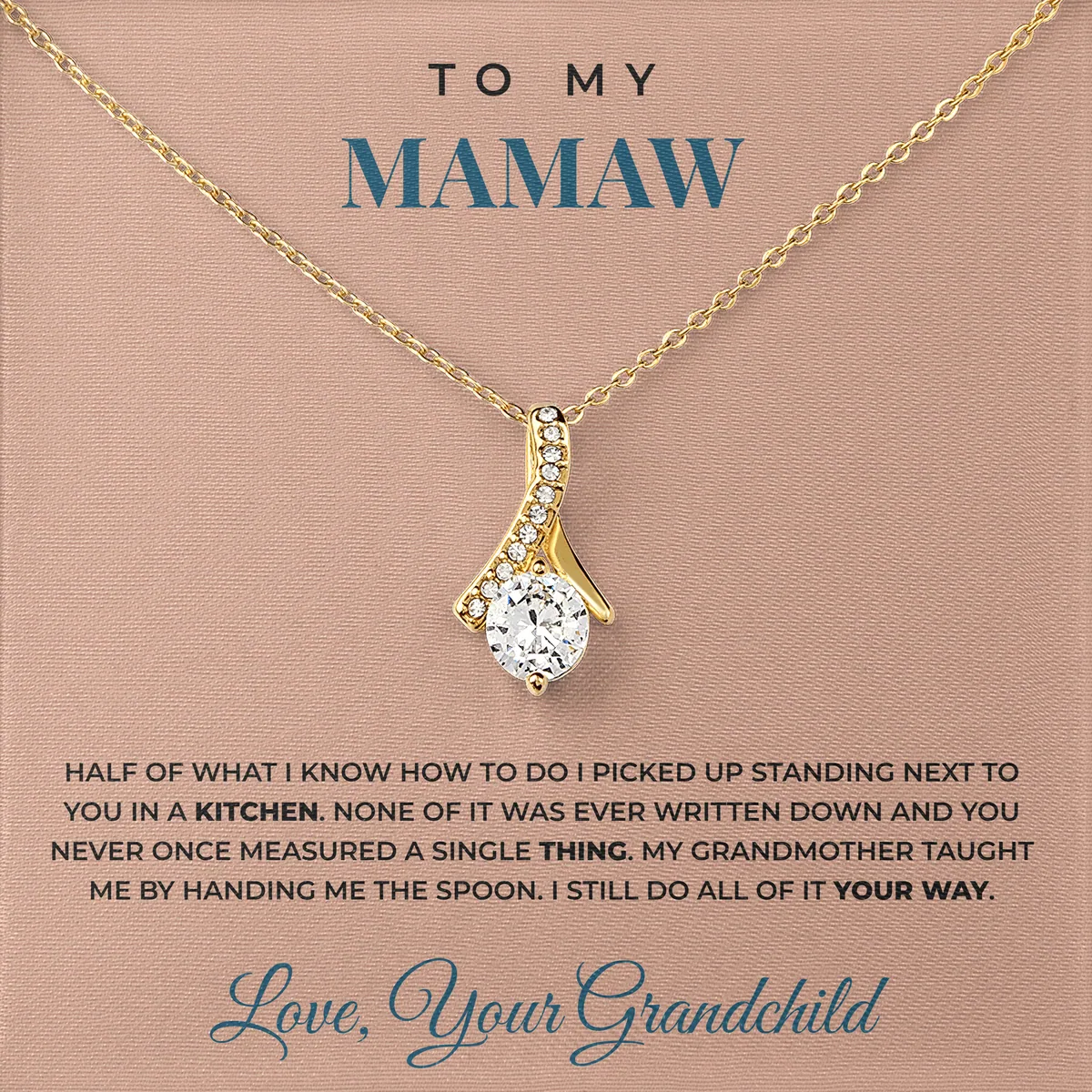 You Never Measured A Thing Ashby Bow Necklace for mamaw