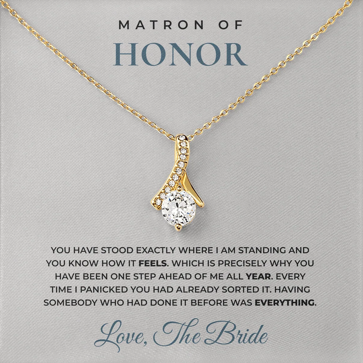 You Have Done This Ashby Bow Necklace for matron of honor