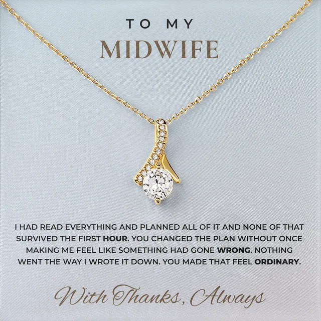 None Of It Survived Ashby Bow Necklace for midwife