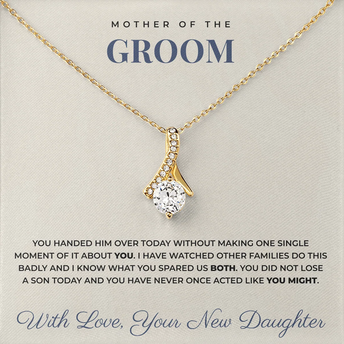 Never Made It About You Ashby Bow Necklace for mother of the groom