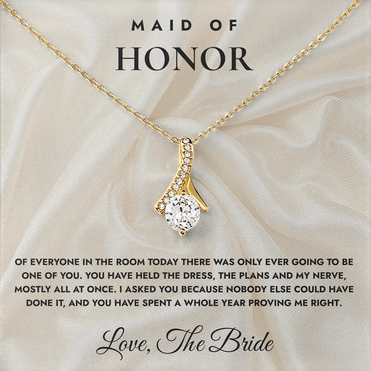 Only One Of You Ashby Bow Necklace for maid of honor