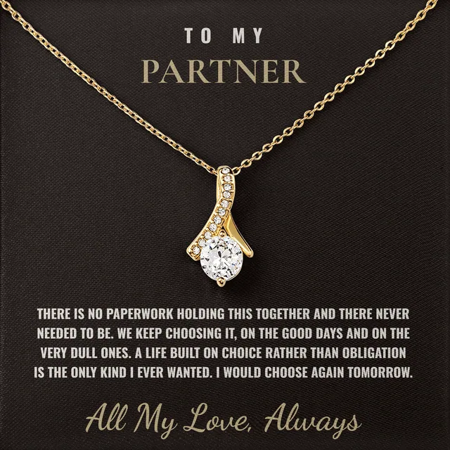 We Keep Choosing It Ashby Bow Necklace for partner