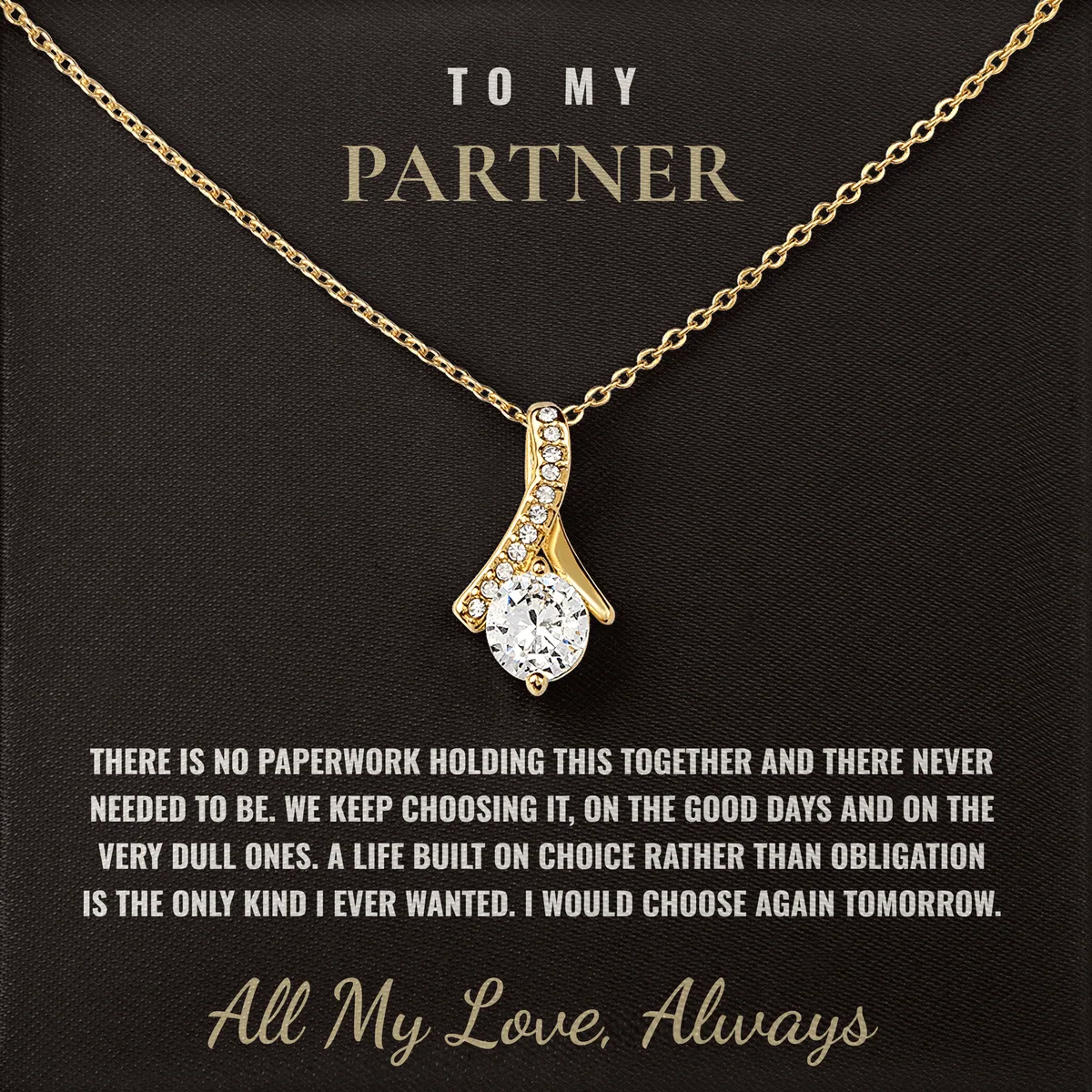 We Keep Choosing It Ashby Bow Necklace for partner
