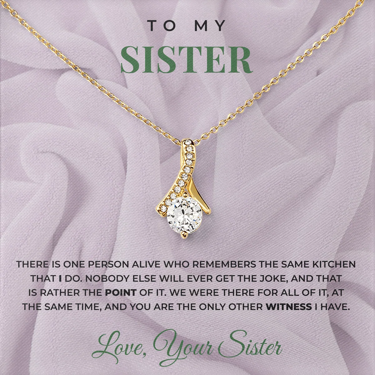 The Only Other Witness Ashby Bow Necklace for sister