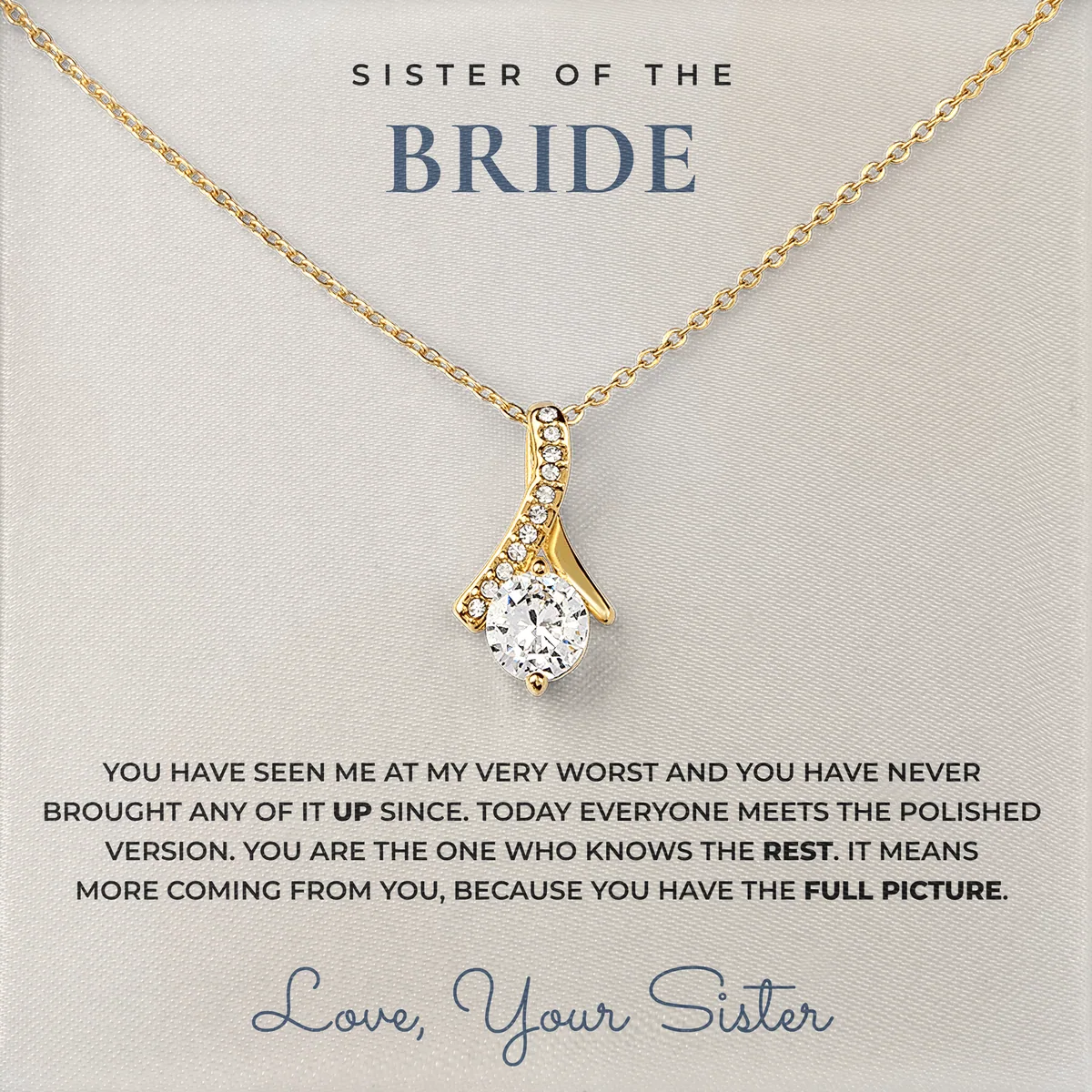 You Know The Rest Ashby Bow Necklace for sister of the bride