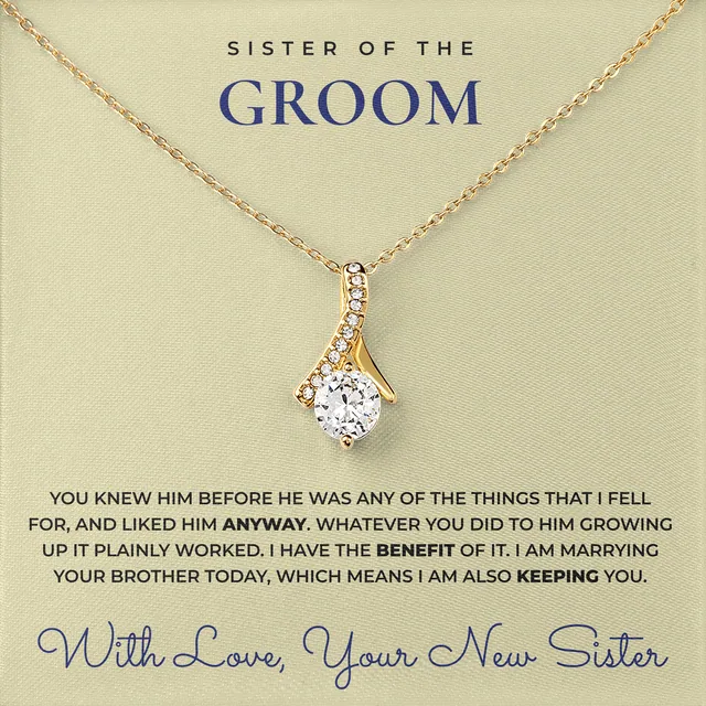 You Had Him First Ashby Bow Necklace for sister of the groom