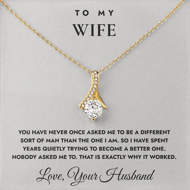 Never Asked Me To Change Ashby Bow Necklace for wife