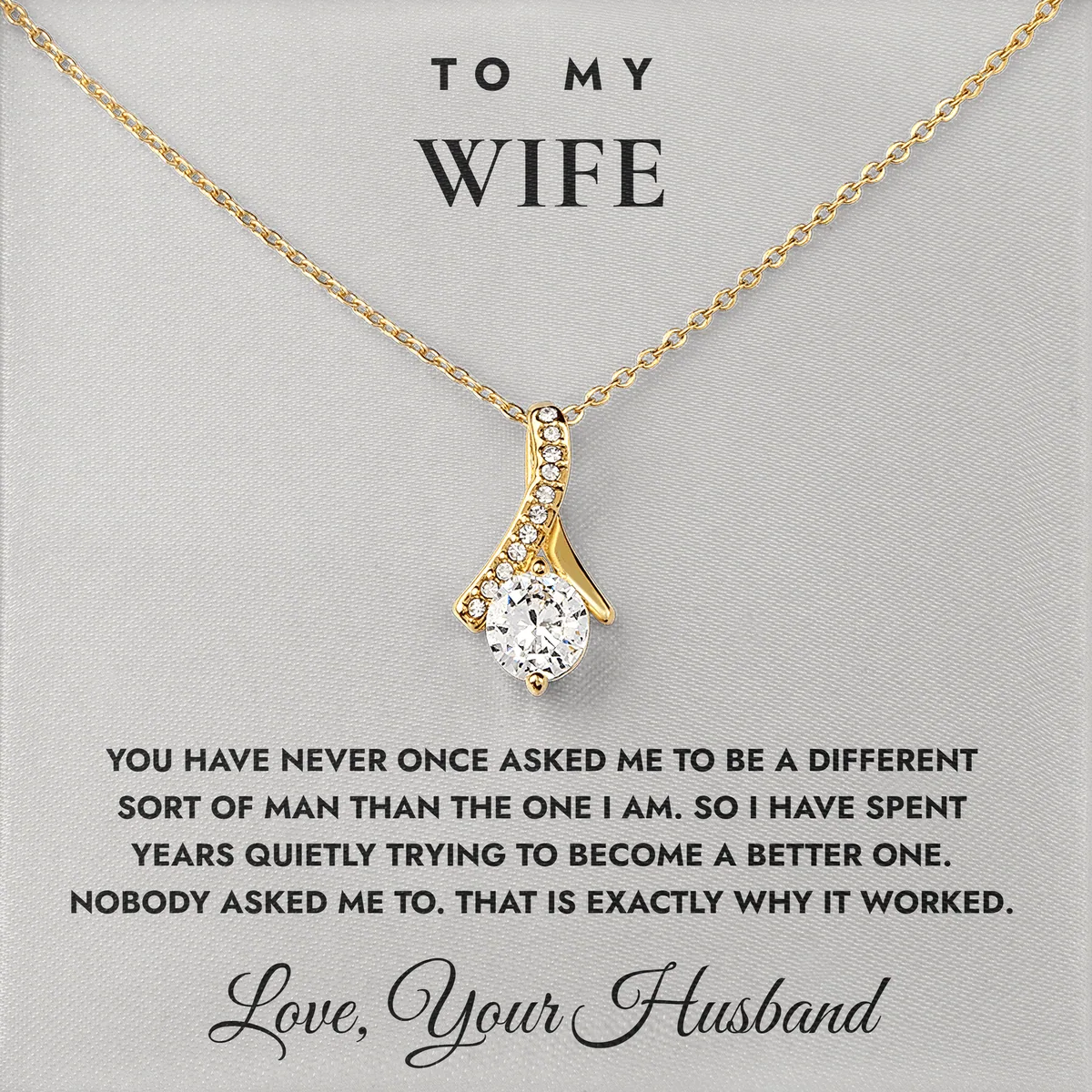 Never Asked Me To Change Ashby Bow Necklace for wife