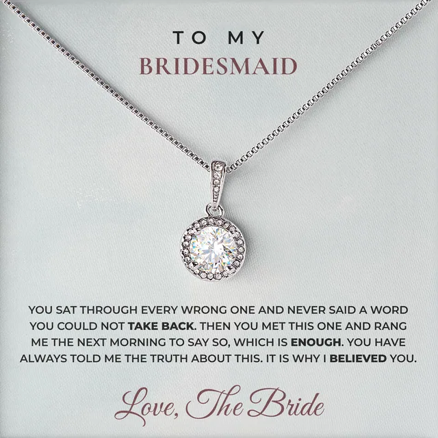 You Always Knew Elm Halo Necklace for bridesmaid