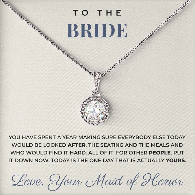 Today Is Actually Yours Elm Halo Necklace for bride