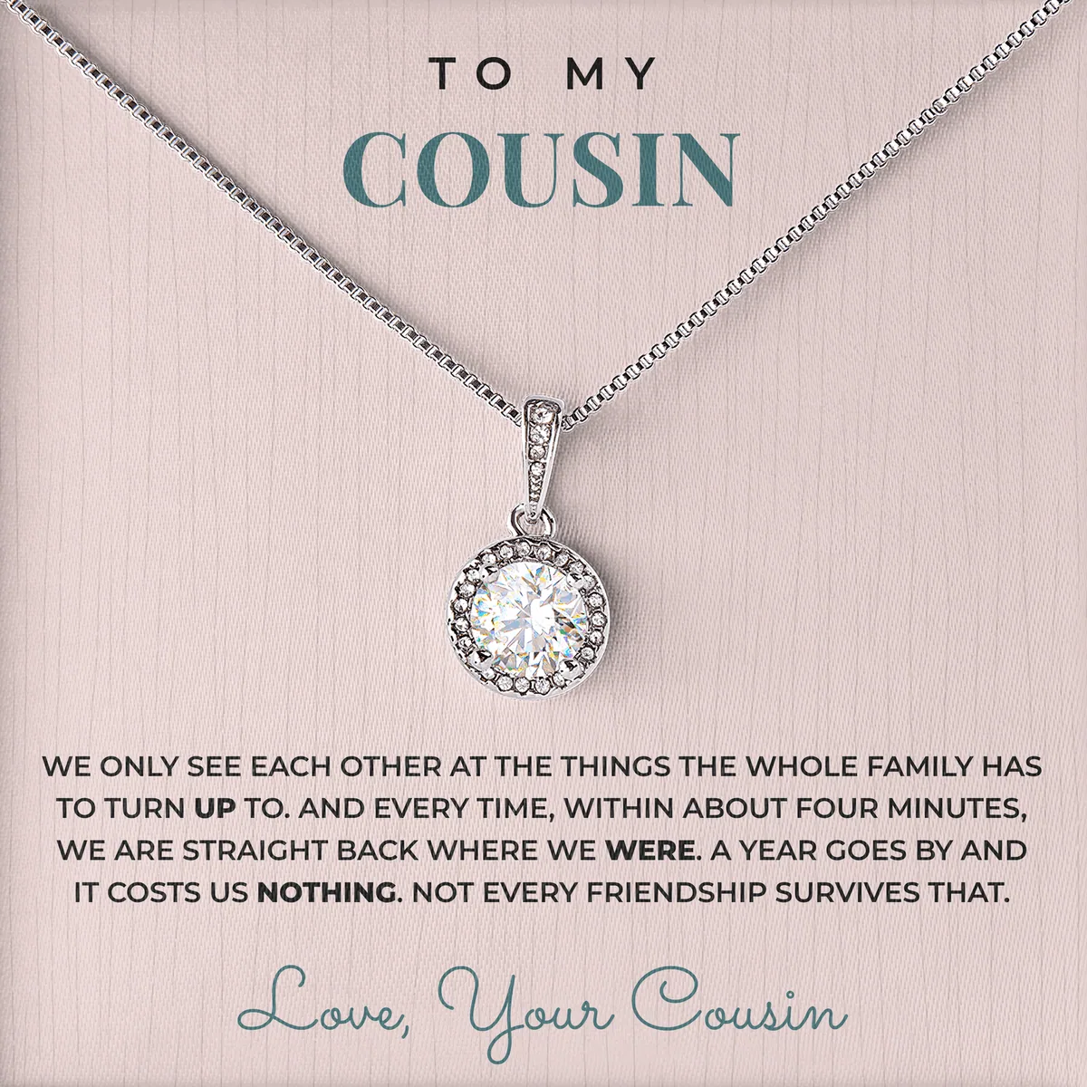 It Costs Us Nothing Elm Halo Necklace for cousin