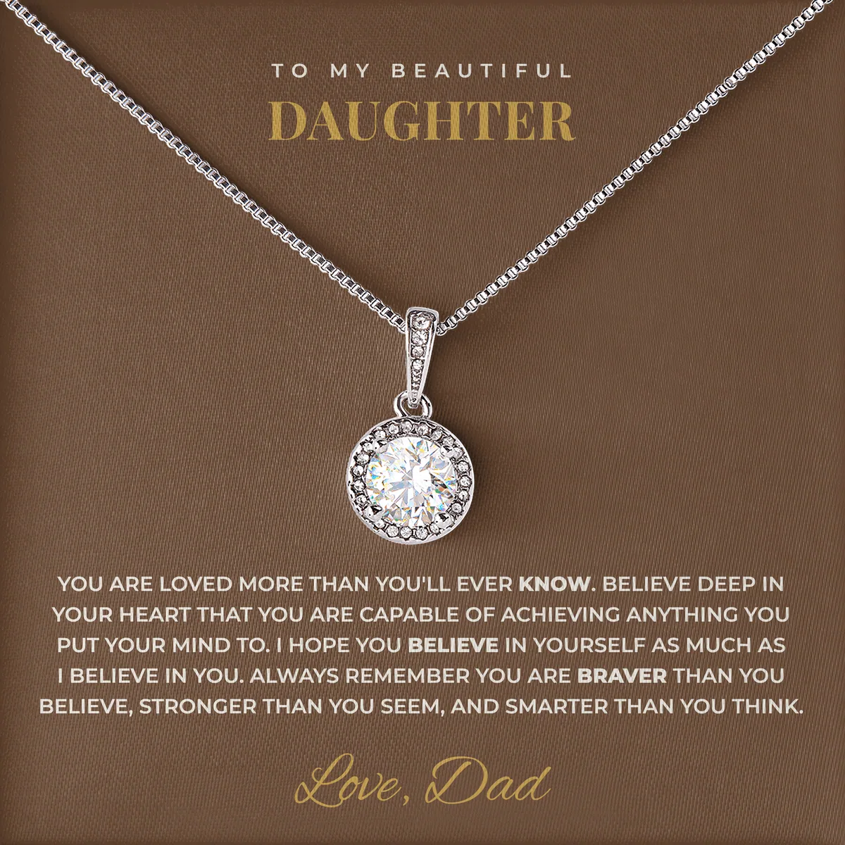 Braver Than You Believe Elm Halo Necklace for daughter