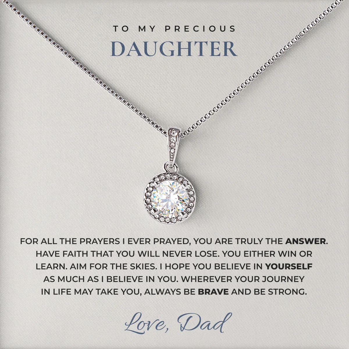 Wherever Your Journey Elm Halo Necklace for daughter
