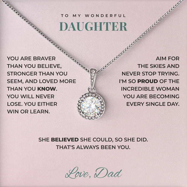 She Believed She Could Elm Halo Necklace for daughter