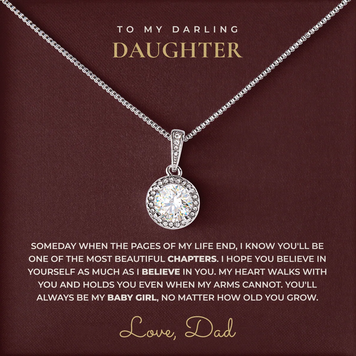 No Matter How Old Elm Halo Necklace for daughter