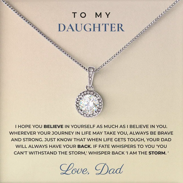I Am The Storm Elm Halo Necklace for daughter