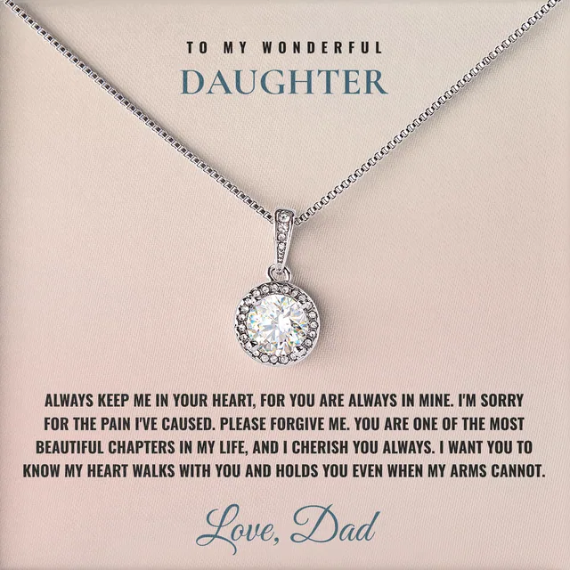 When My Arms Cannot Elm Halo Necklace for daughter