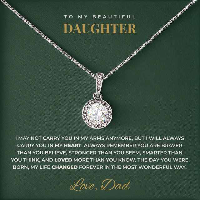 The Day You Were Born Elm Halo Necklace for daughter