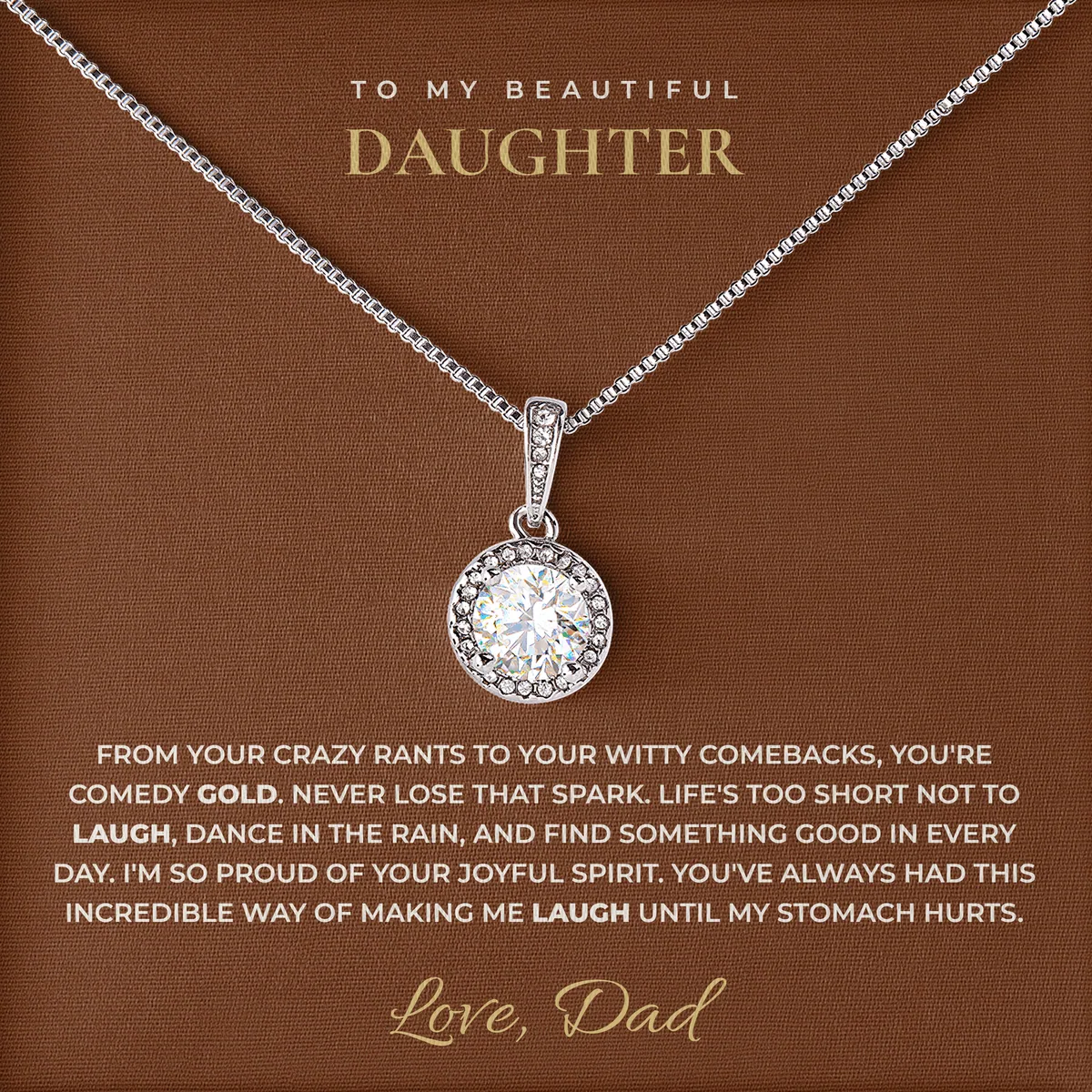 Until My Stomach Hurts Elm Halo Necklace for daughter