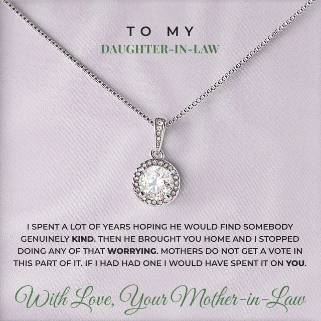 Stopped Worrying Entirely Elm Halo Necklace for daughter-in-law