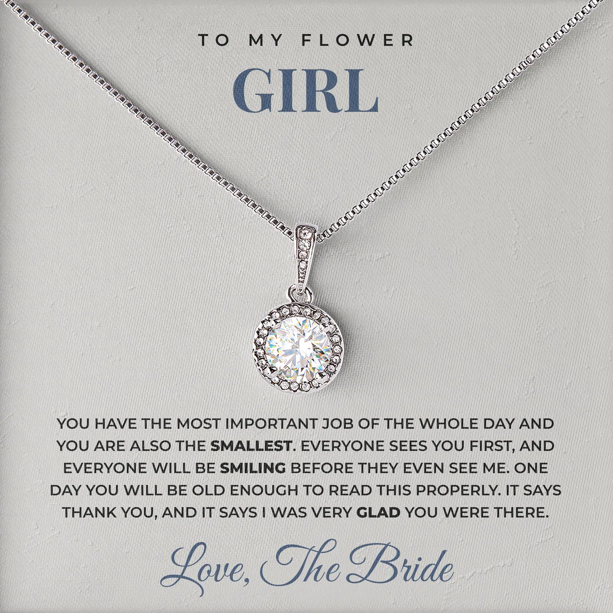 The Most Important Job Elm Halo Necklace for flower girl