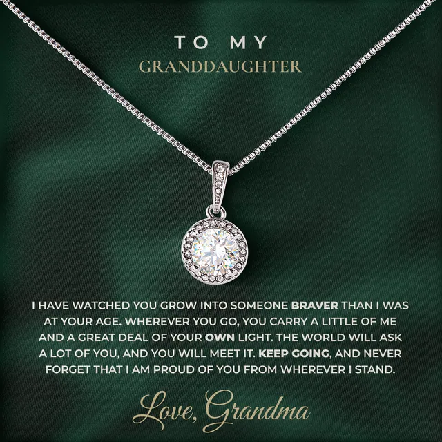 Braver Than I Was Elm Halo Necklace for granddaughter