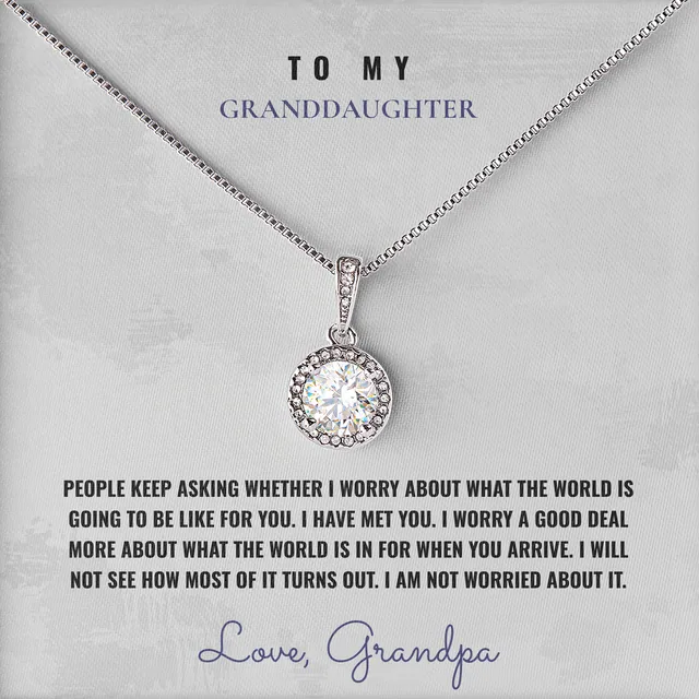 What The World Is In For Elm Halo Necklace for granddaughter