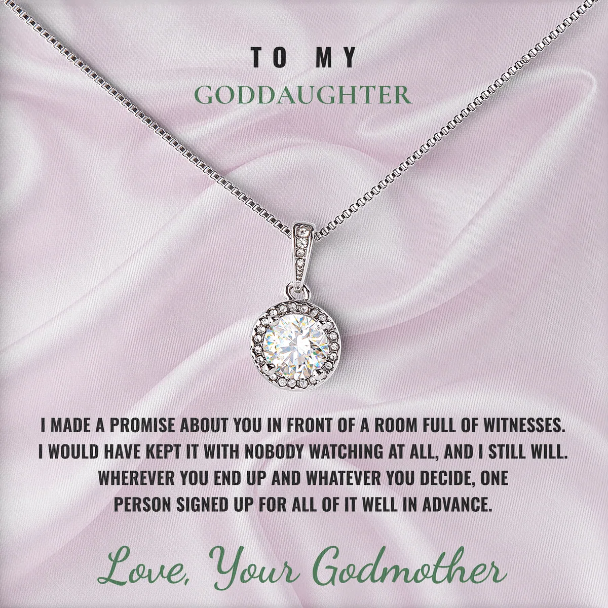 A Promise I Would Keep Elm Halo Necklace for goddaughter