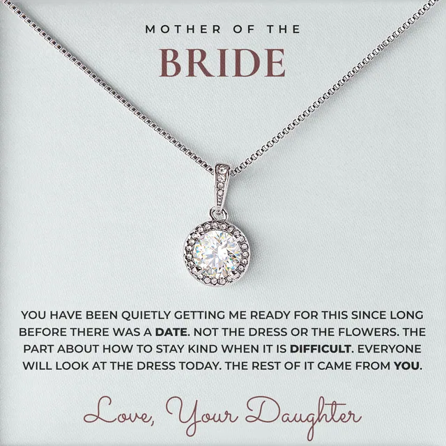 Long Before There Was A Date Elm Halo Necklace for mother of the bride