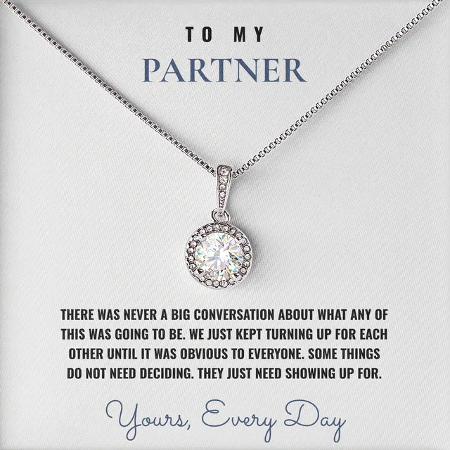 Never A Big Conversation Elm Halo Necklace for partner