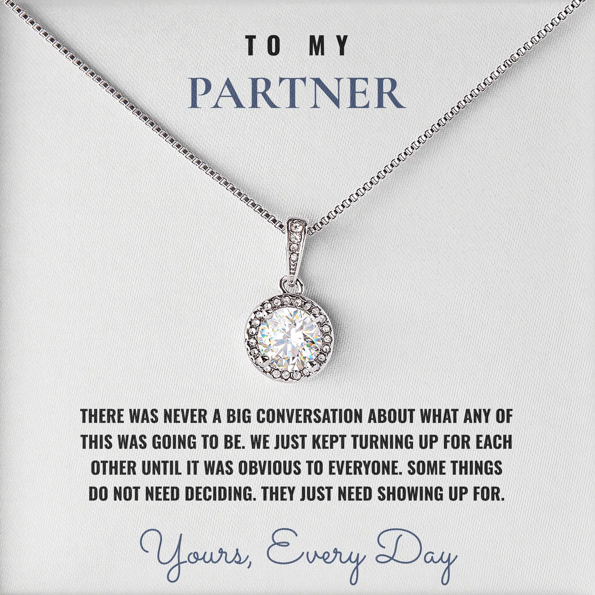 Never A Big Conversation Elm Halo Necklace for partner