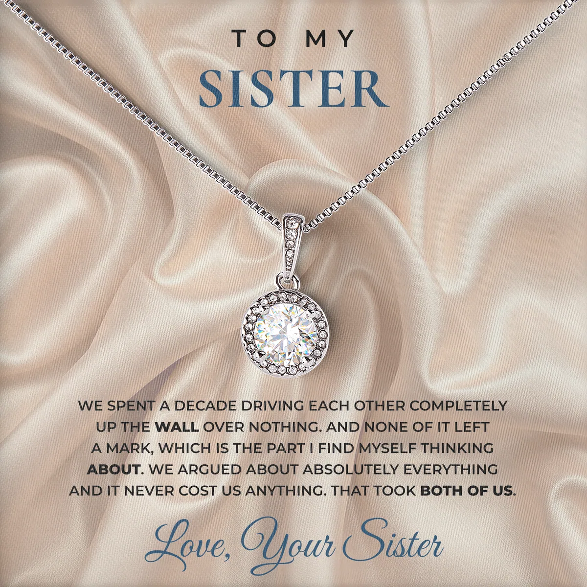 None Of It Left A Mark Elm Halo Necklace for sister
