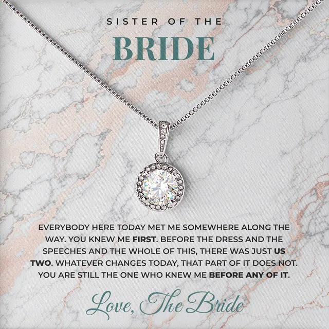 You Knew Me First Elm Halo Necklace for sister of the bride