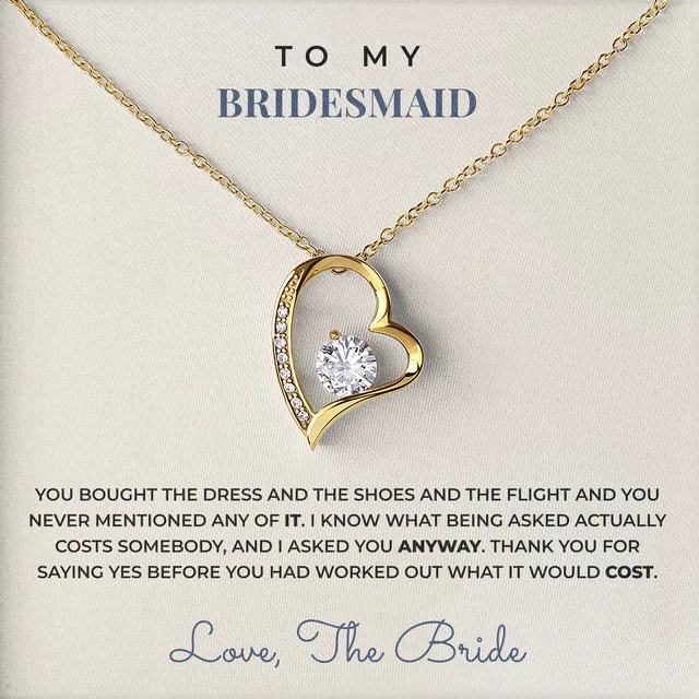You Said Yes First Willow Heart Necklace for bridesmaid