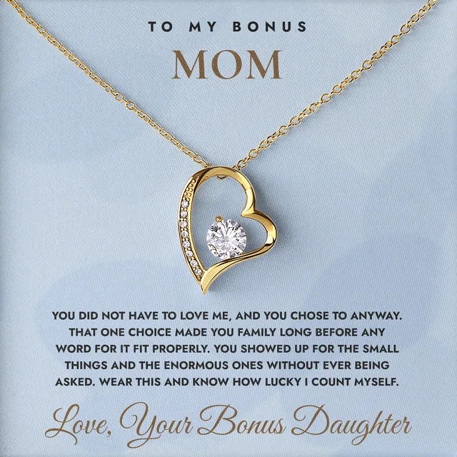 Chose Me Anyway Willow Heart Necklace for bonus mom