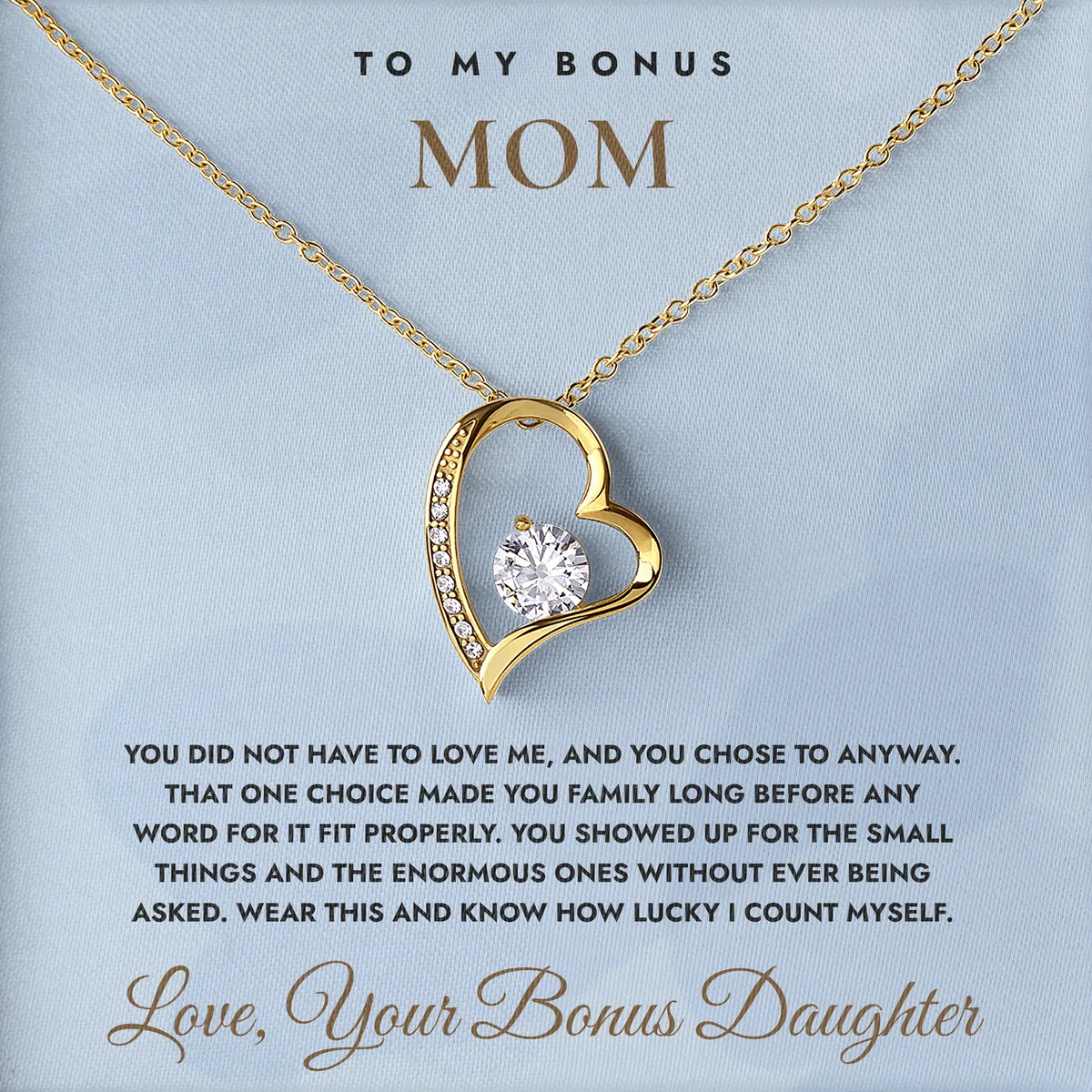 Chose Me Anyway Willow Heart Necklace for bonus mom