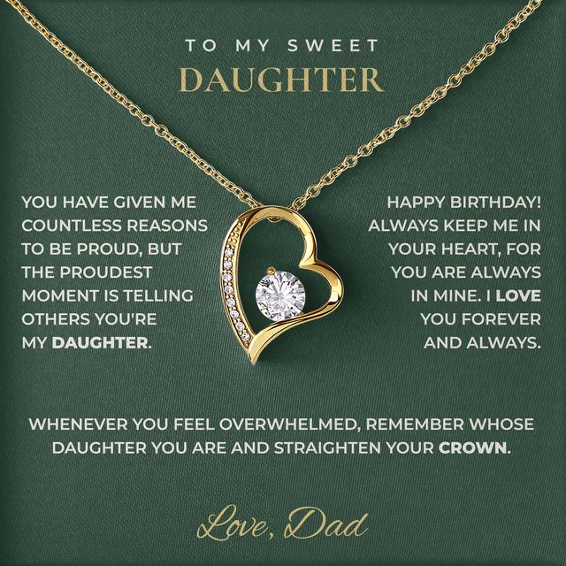 Straighten Your Crown Willow Heart Necklace for daughter