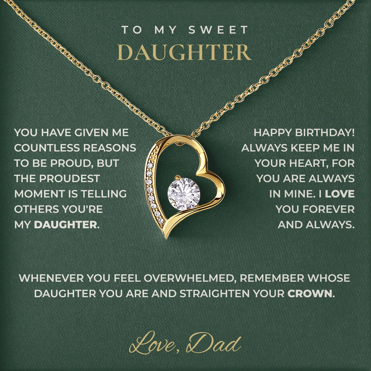 Straighten Your Crown Willow Heart Necklace for daughter