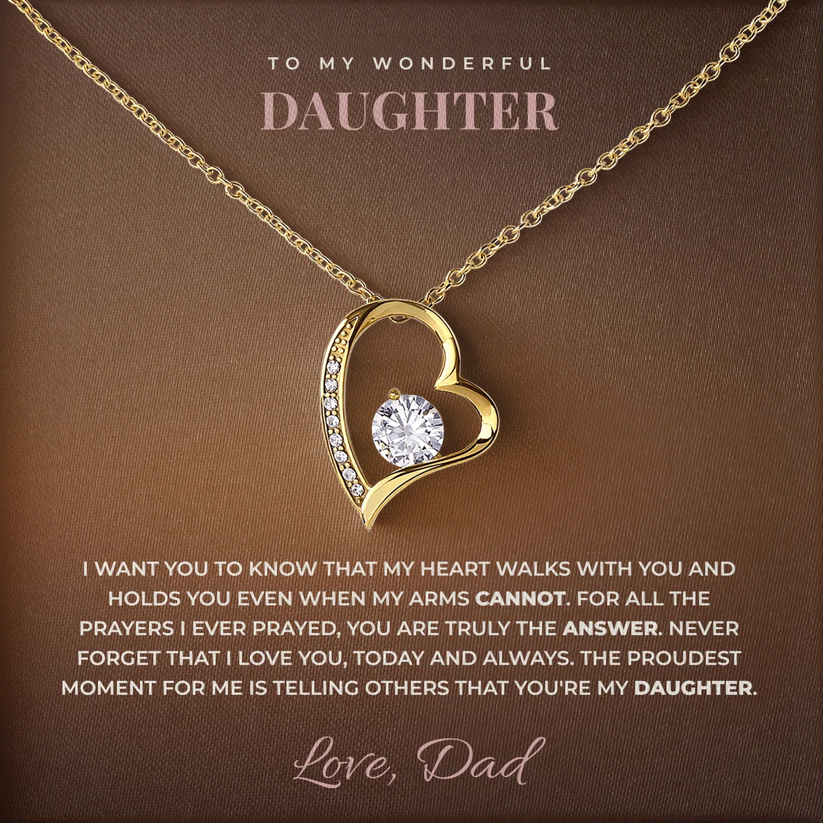 My Proudest Moment Willow Heart Necklace for daughter