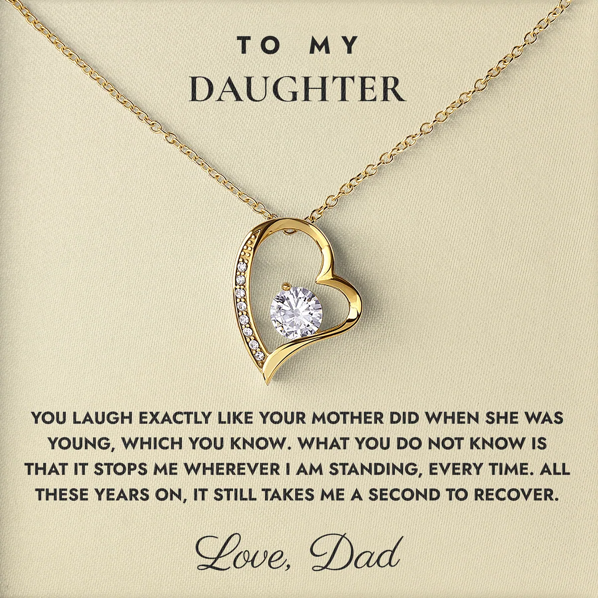You Laugh Like Her Willow Heart Necklace for daughter